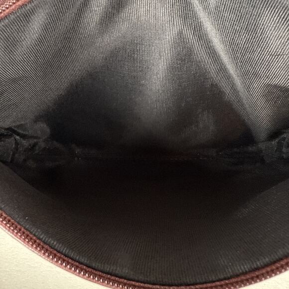 Sven Vintage Flap Crossbody Bag Purse Black Cherry Leather Pockets USA Made - Picture 8 of 9